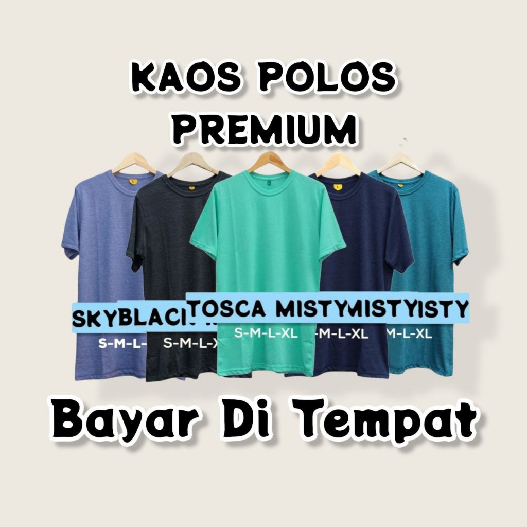 t-shirt Baju Kaos Polos Warna Misty Distro Lengan Pendek Cowok Cewek Pria Wanita Unisex Dewasa Origi