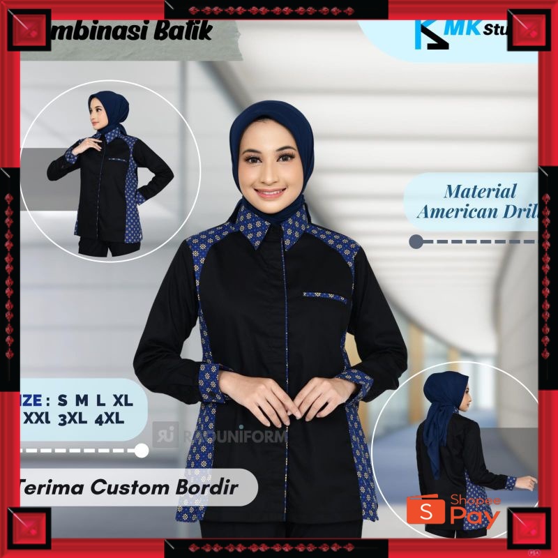 12.12 SERAGAM SALE / Seragam kantor pria dan wanita custom bordir/grosir baju kerja murah tambah bor