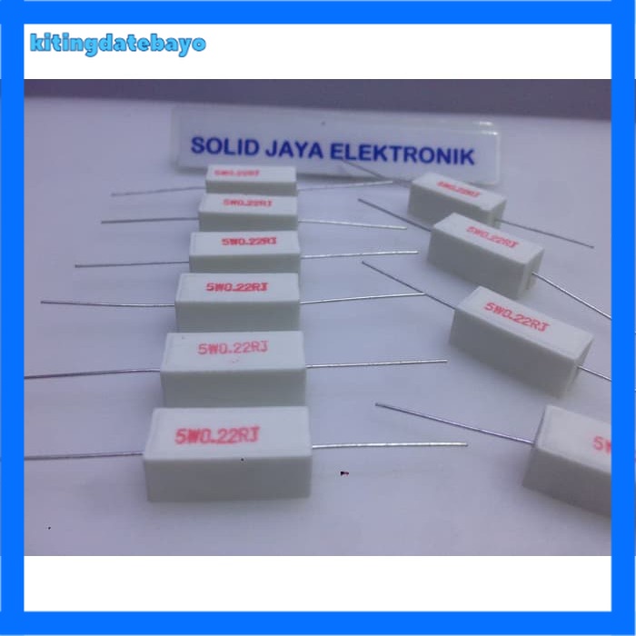 Resistor Kapur 5 Watt Resistor 5 Watt 5W R Kapur 0.22 Ohm 0.22Ohm