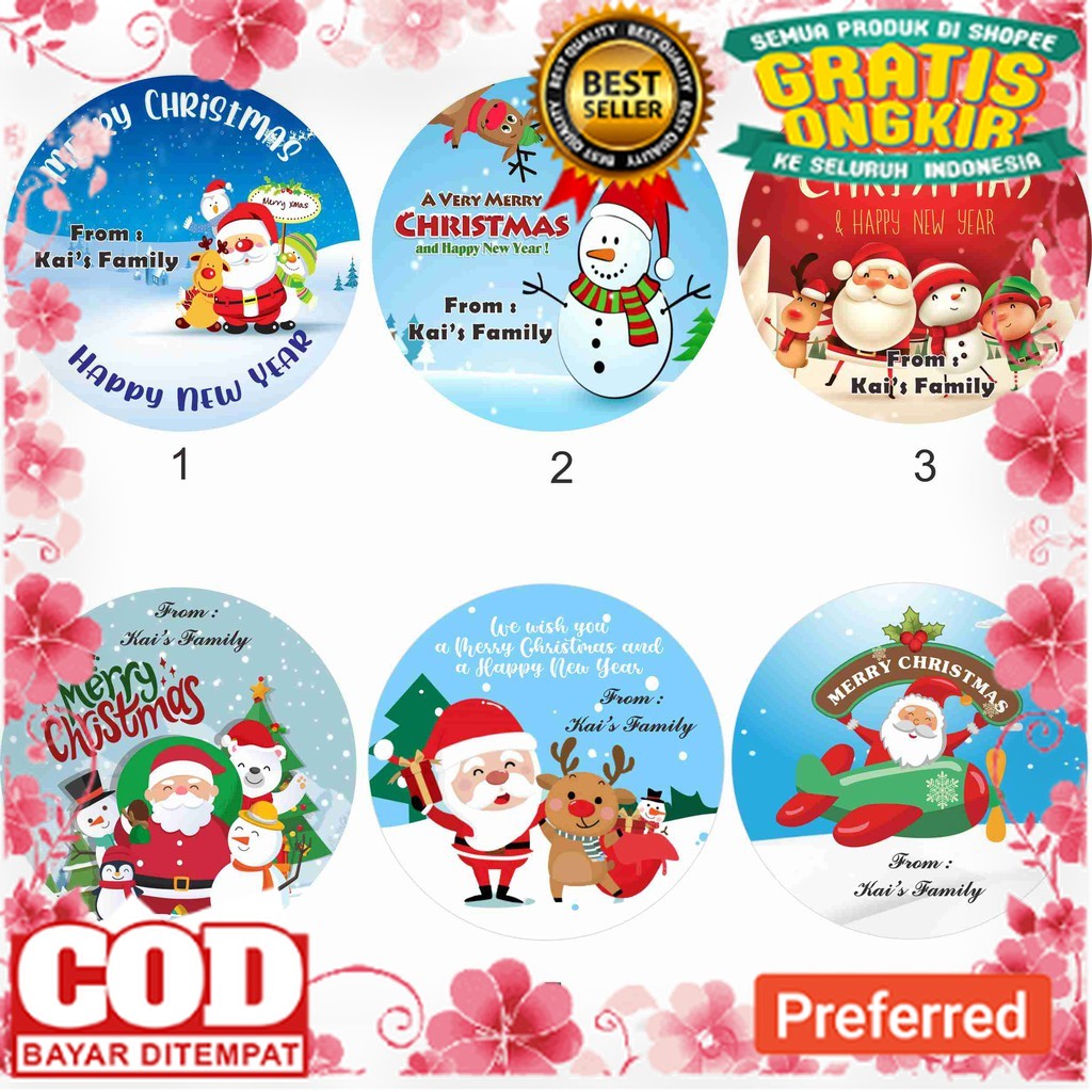 

STIKER LABEL NATAL STICKER CHRISTMAS CUSTOM// KOSTUM NATAL / POHON NATAL / AKSESORIS NATAL / HARI NATAL