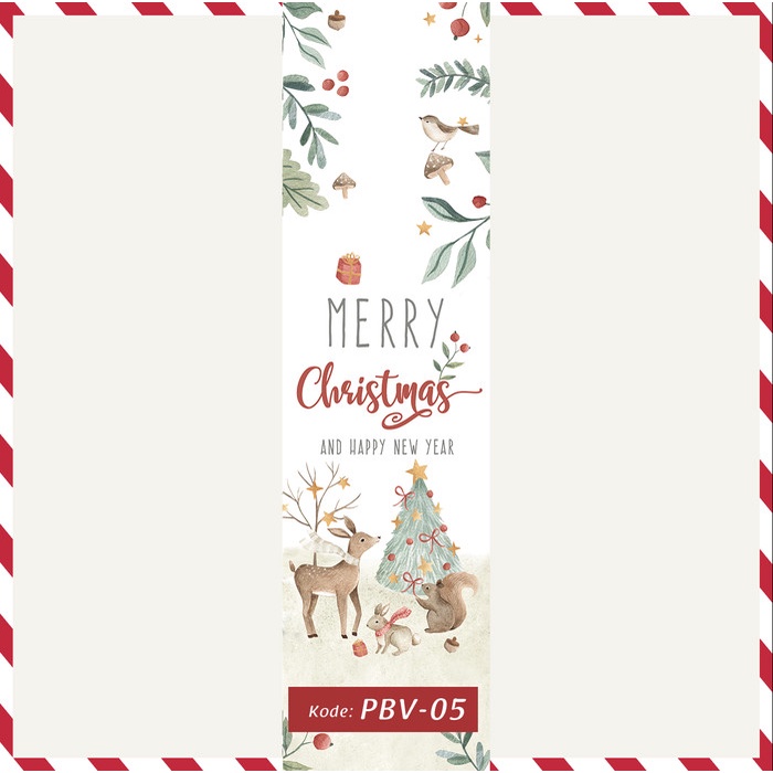 

[Isi 50] Paper Belt Christmas/ Sabuk kemasan Tema Natal - PBV-05, 7,5 x 47 CM