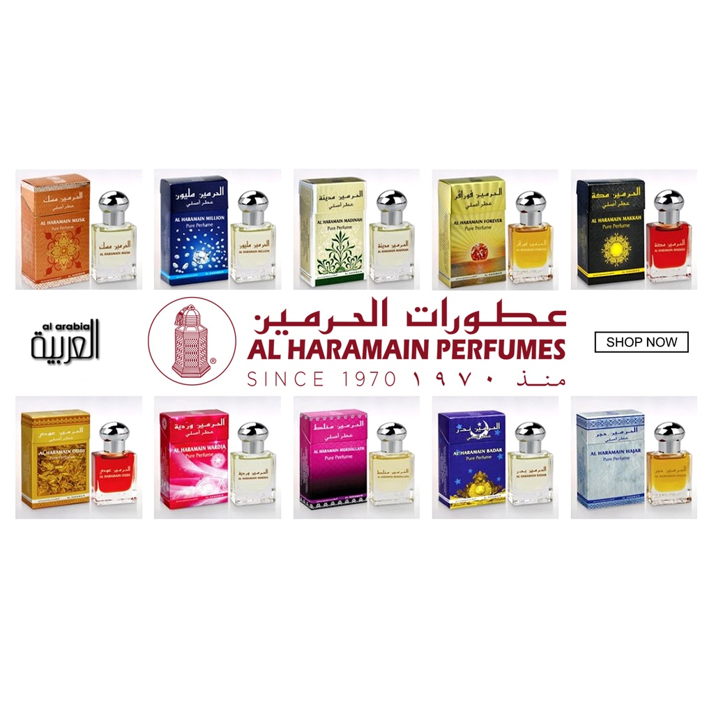 Parfum Al Haramain AlHaramain Semua Aroma Ori Non Alcohol 15ml Variasi Pilihan Parfum Madinah