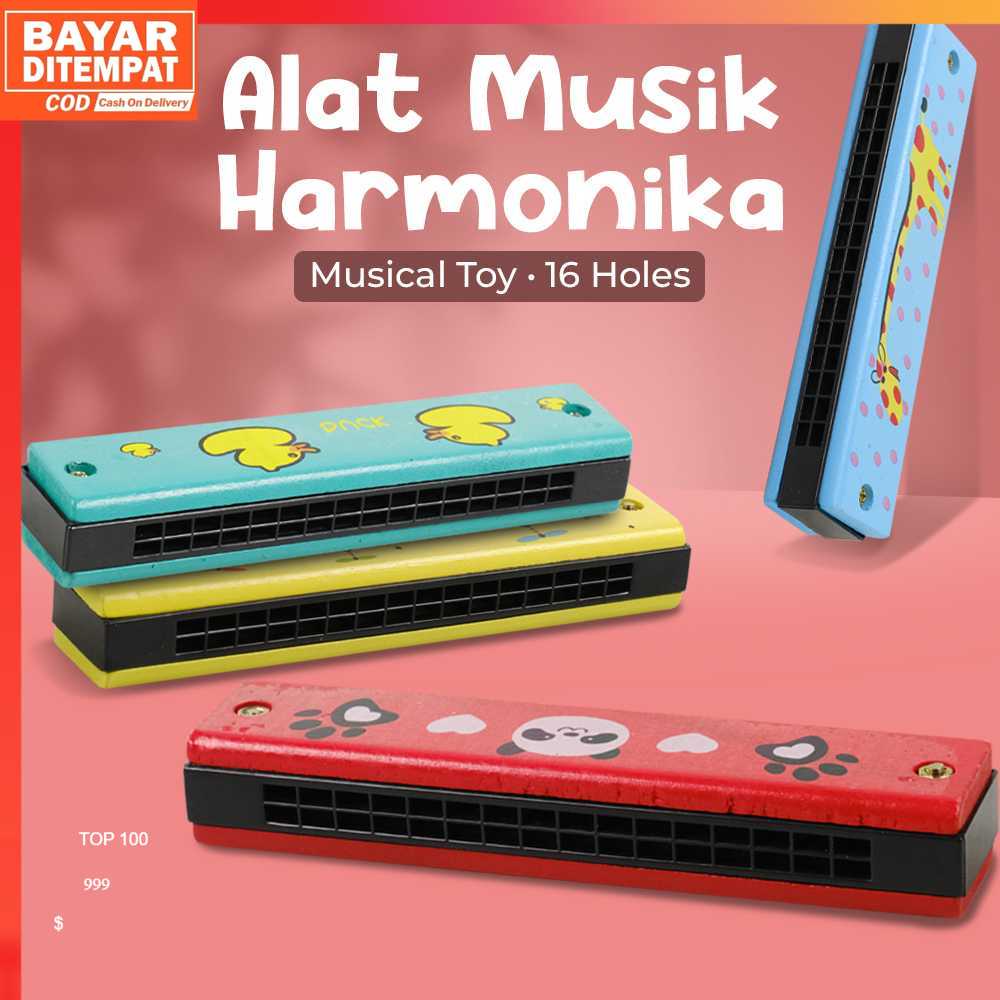 ( 100% ORI ) JOKEJOLLY Alat Musik Harmonika Anak Harmonica Musical Toy 16 Holes - WMN136