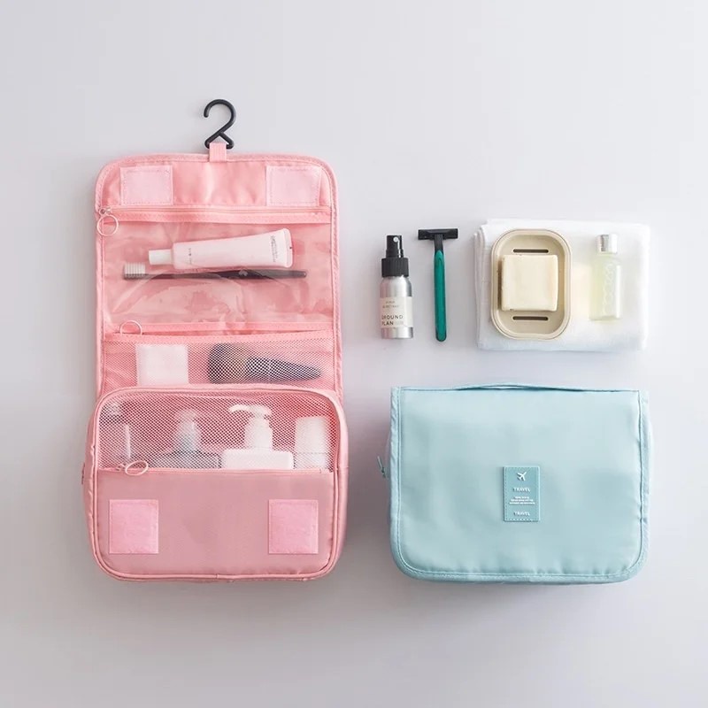 Kiara Tas Portable Anti Air / Tas Kosmetik Wanita Perjalanan Jauh / Tas Travel MIni Tahan Air Berkap