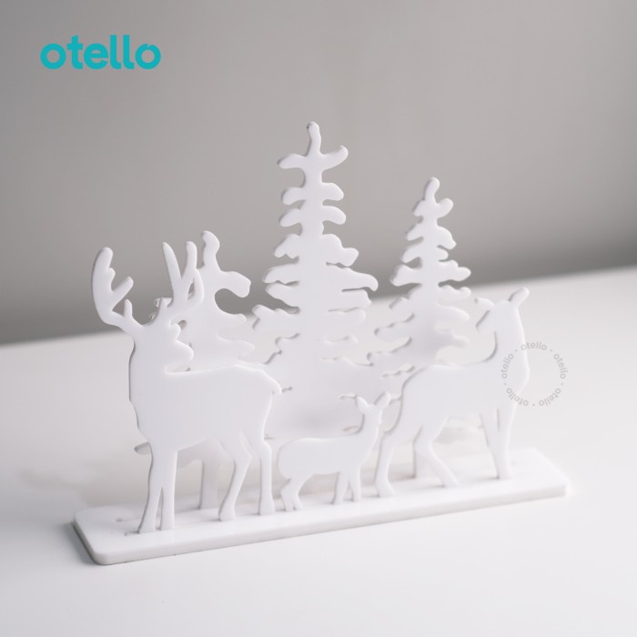 

AR // REINDEER & PINE Pajangan Natal Dekorasi Meja Christmas Hiasan Akrilik