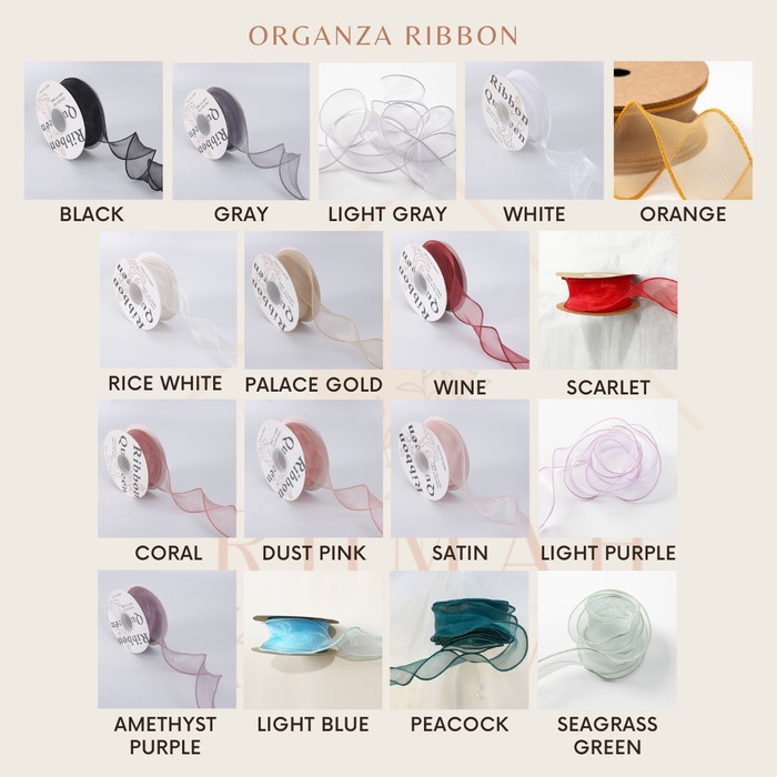 

RUMAH KRAVE - Pita Organza Organdi Ribbon 4 cm - Peacock