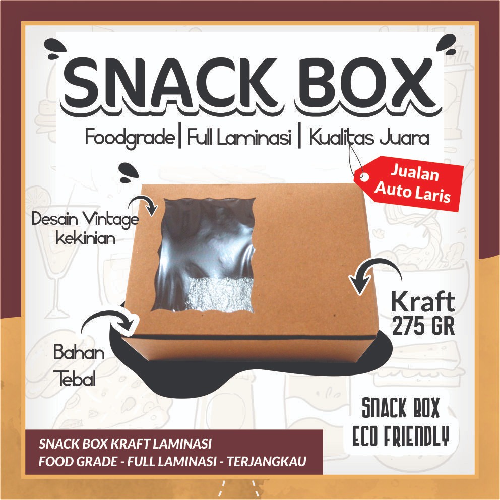 

(PER 1 PCS) Snack Box Window Box Hampers Craft Window Dus Coklat Makanan Box Makanan