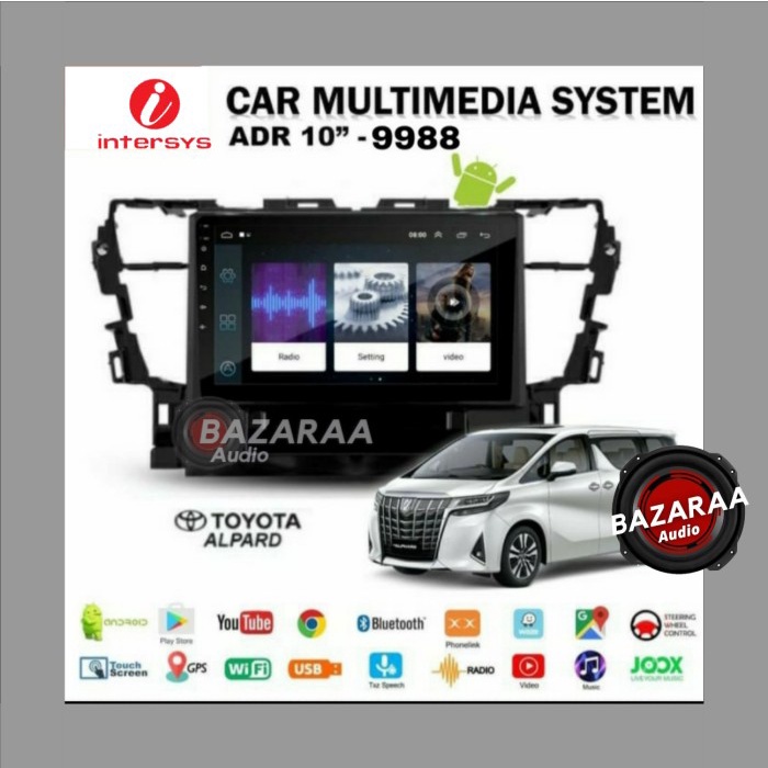 Head Unit Android Intersys 10 inch Alpard 2018 + Soket PNP