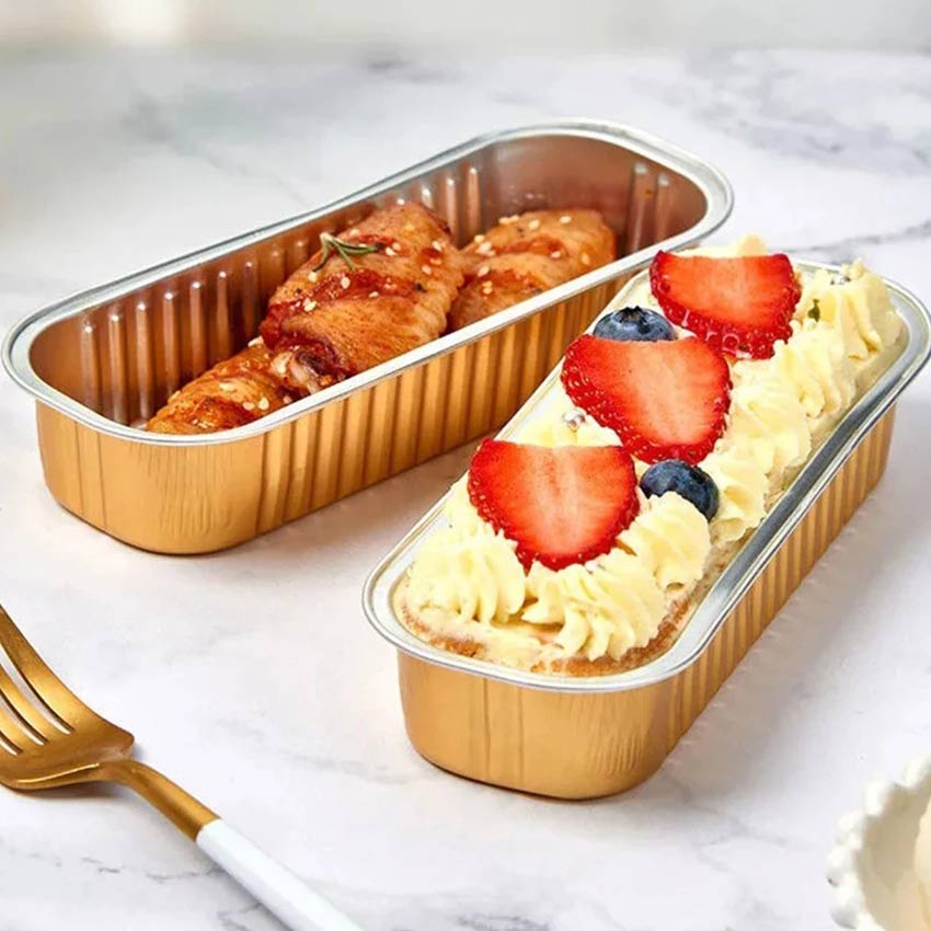 Aluminium Foil Cup Tray Colors With PET Lid / Aluminium Foil Cup Kue Kotak