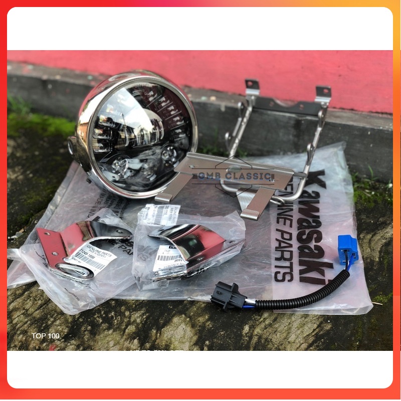 lampu depan ninja ss bulat chrome / Breket Lampu Ninja SS s r set daymaker daymaker 7inc