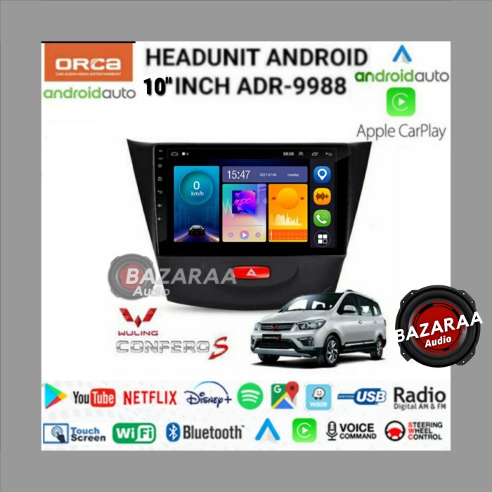 Head Unit Android ORCA 10 Inch WULING ConferoS New Standard