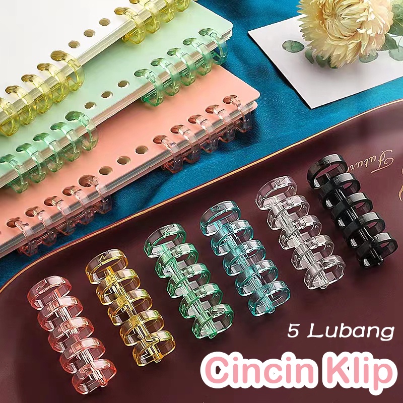 

Ring BInder 5 Lubang DIY Loose Leaf Plastik/Cincin pengikat strip gesper DIY 1pcs -Stazionario