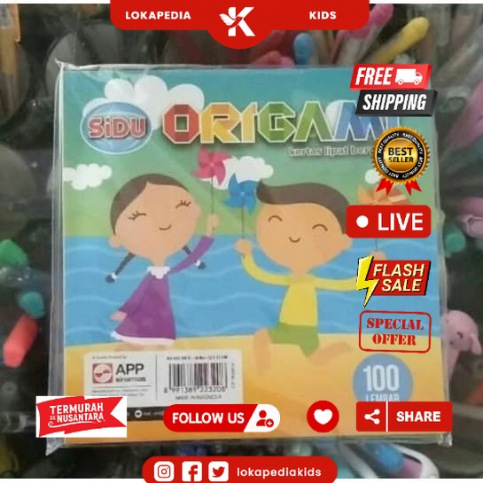 

KERTAS LIPAT ORIGAMI KECIL SIDU 12 x 12 cm [100 lembar] KERTAS SUKUNG
