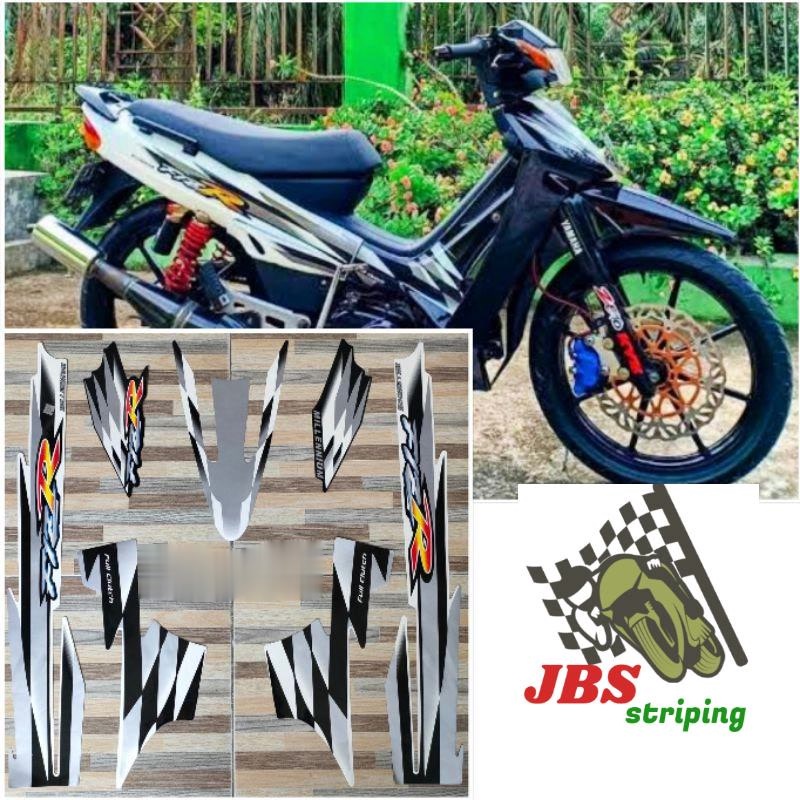 striping  yamaha f1z r fiz r hitam putih millenium tahun 2000 stiker lis f1zr fiz r fis r