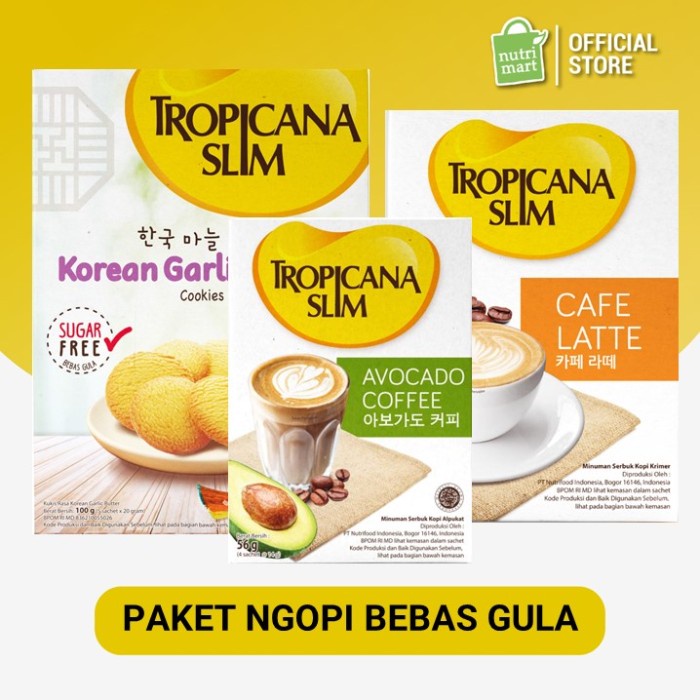 

Tropicana Slim Korean Garlic Cookies + Cafe Latte + Avocado Coffee 4 S