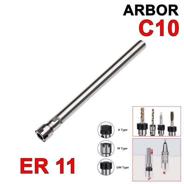 Arbor C10 ER 11 150 Collet Chuck C 10 ER11 Straight Shank Milling CNC