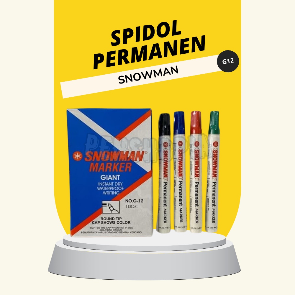 

Spidol Permanen Snowman Hitam Biru Merah Original G12