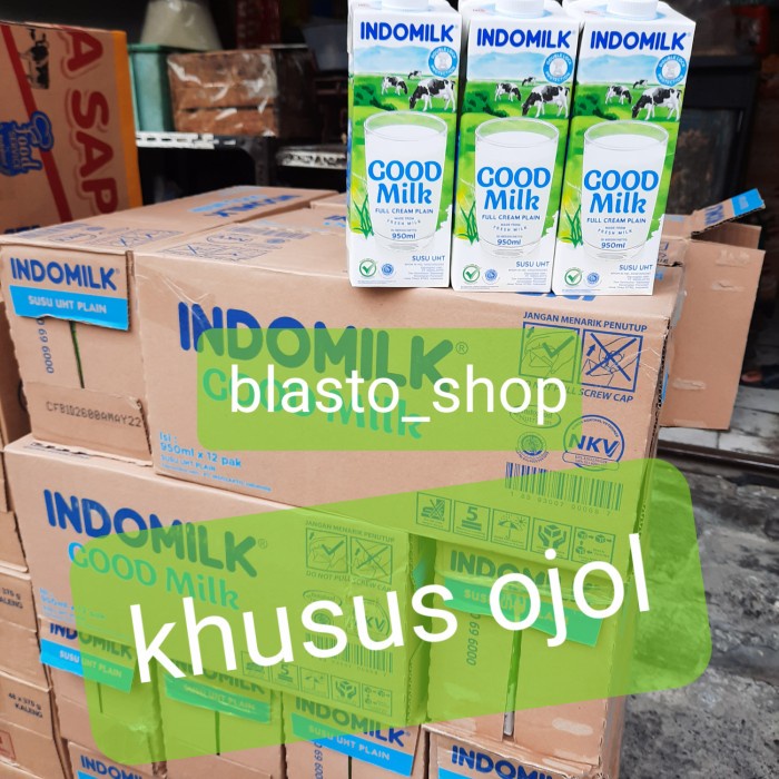 

susu indomilk uht 1 liter full cream ( karton)