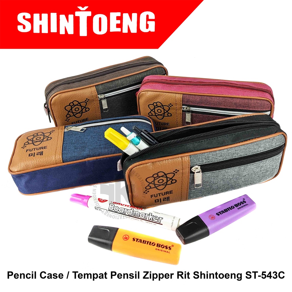

Shintoeng Pencil Case Kanvas Zipper Besar Netral ST-543C Future Korea
