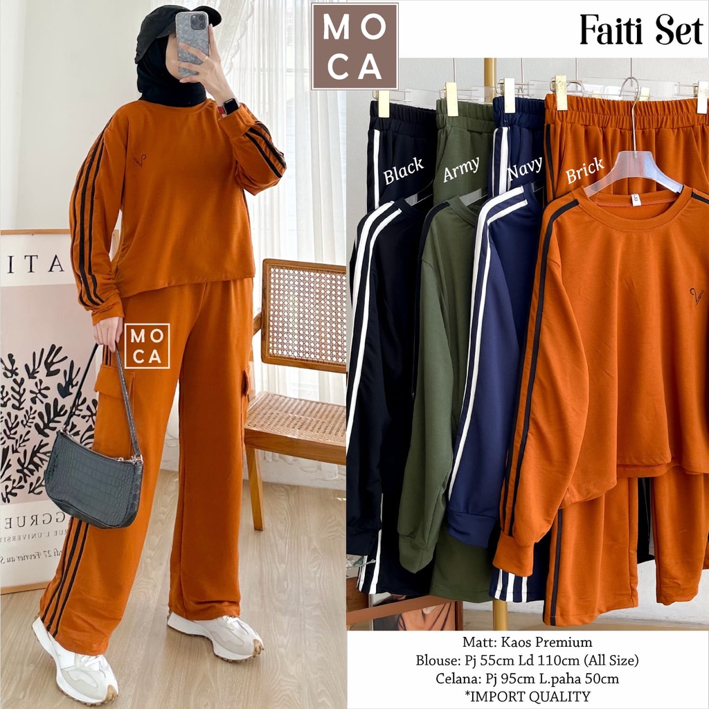 Setelan wanita jumbo Faiti/ setelan wanita jumbo/ setelan wanita casual/ set olah raga wanita/baju k