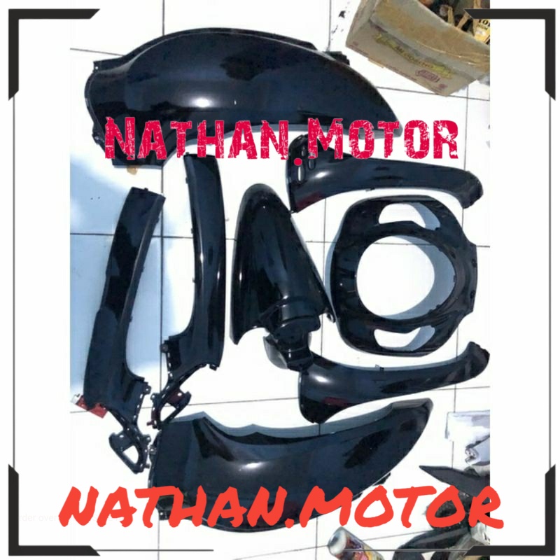FULL BODY HALUS SCOOPY FI NEW 2020 2021 2022 2023 | COVER BODY SET SCOOPY NEW K2F HITAM | BODY HALUS