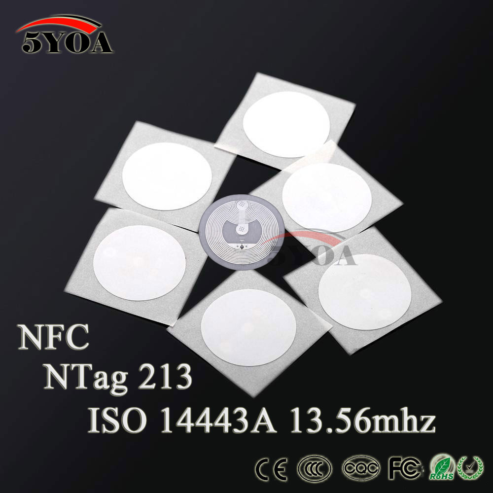 

500pcs NFC TAG Sticker 13.56MHz 213 Universal Label RFID Tag Key Tags llaveros llavero Token Patrol Ultralight