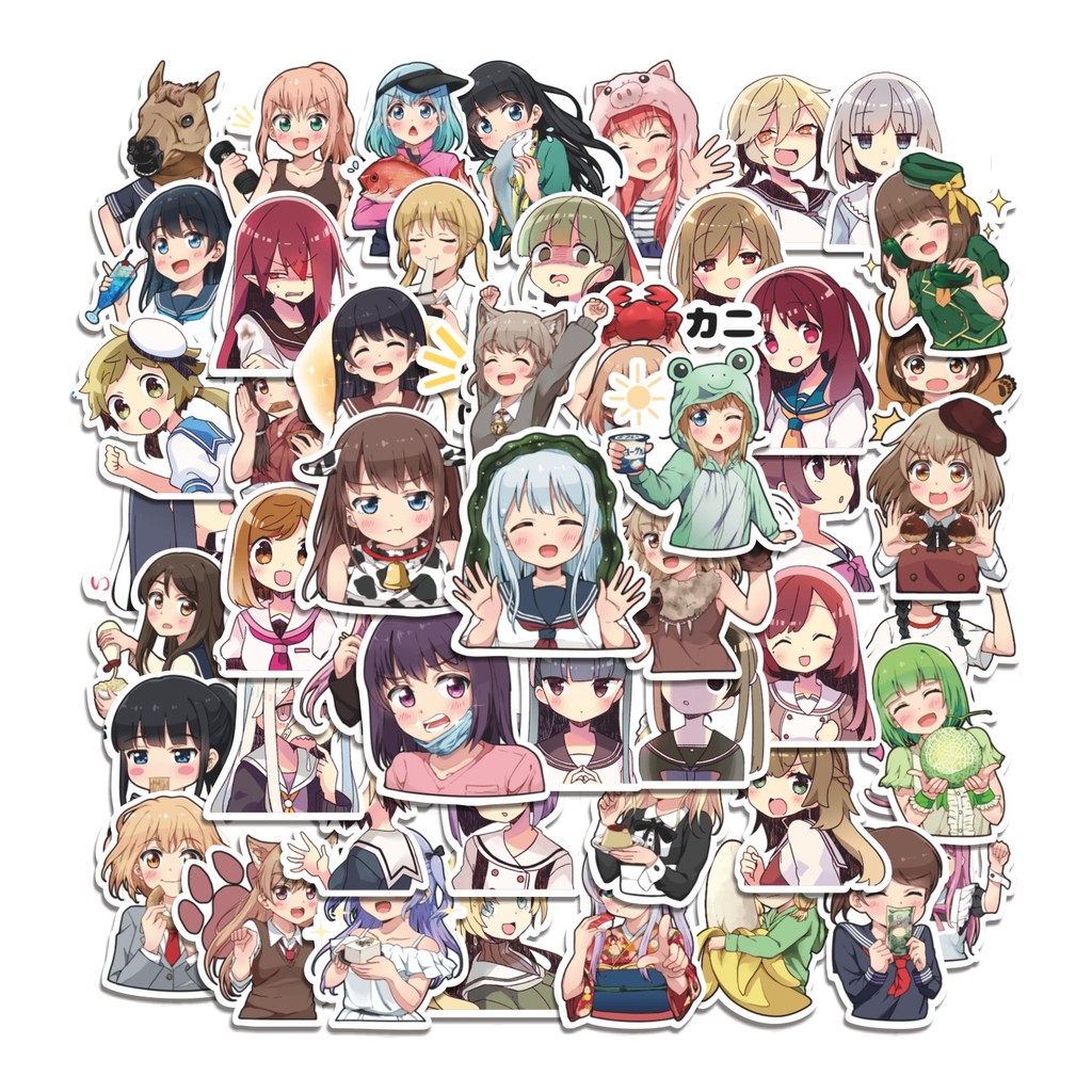 

COD 50 Pcs Stiker Dajare Girls Lucu Anti Air Untuk Dekorasi Notebook Sepeda Skateboard Handphone