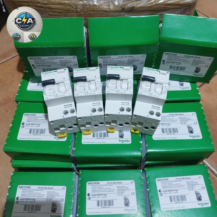 Schneider ELCB RCCB RCBO iDPN N VIGI C 6A 30mA Original Schneider Ready stok