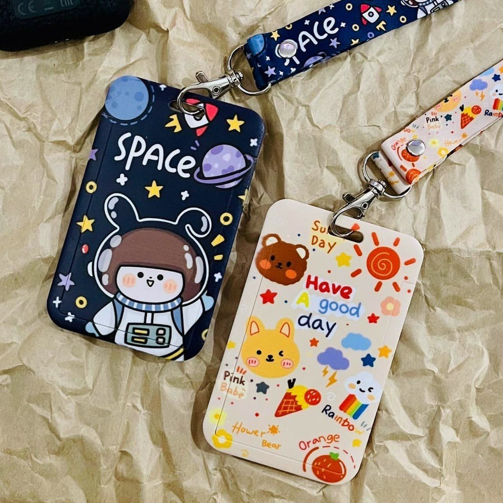 

SMP ID Card Holder Tempat Kartu Name Tag Card Motif Kawai Astronot