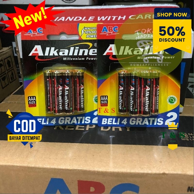 ABC Alkaline LR03 4B+2 | ABC Alkaline A3 isi 6 | ABC AAA Alkaline isi 6
