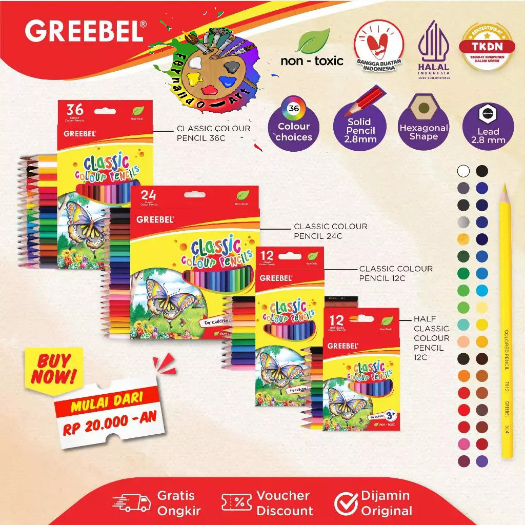 

GREEBEL Pensil Warna Classic Color Pencils Greebel