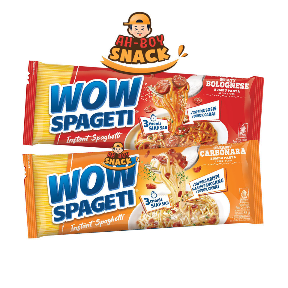 

MI WOW SPAGETI BOLOGNESE & CARBONARA - MIE WOW MAYORA - AHBOY SNACK