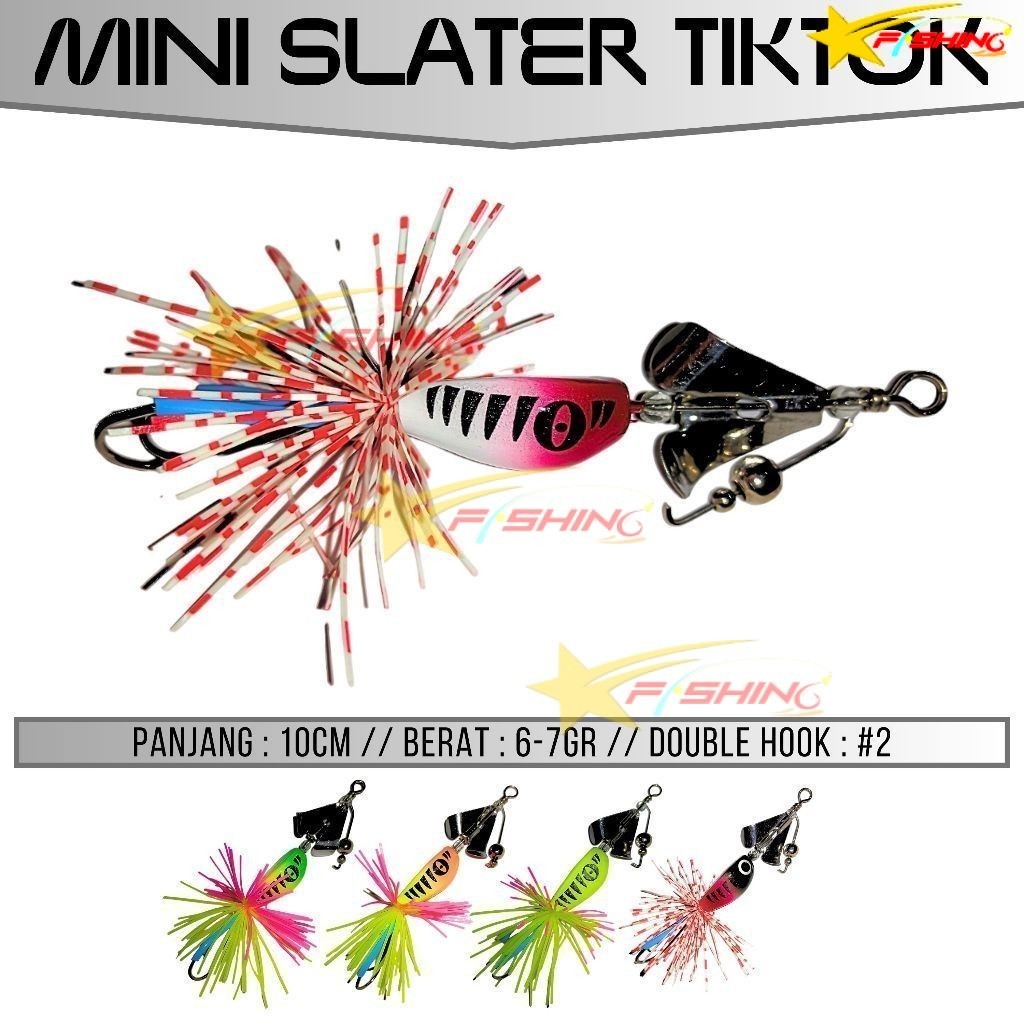 Stars Fishing Moncrot Mini Slater Tiktok Propeler Lure Casting Umpan Mancing Gabus Super Berisik Bal