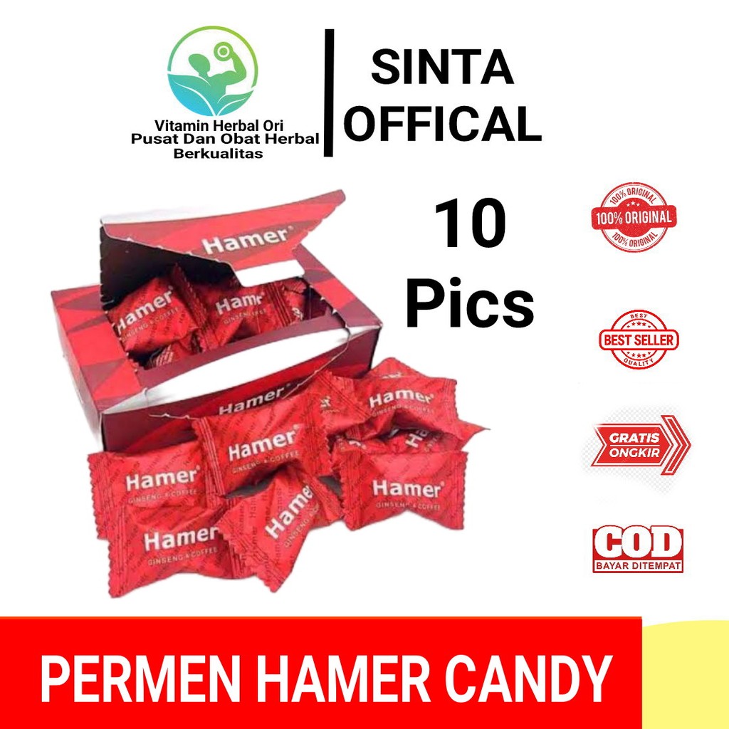 

Permen stamina pria tahan lama - hamerr candy isi 10 pcs