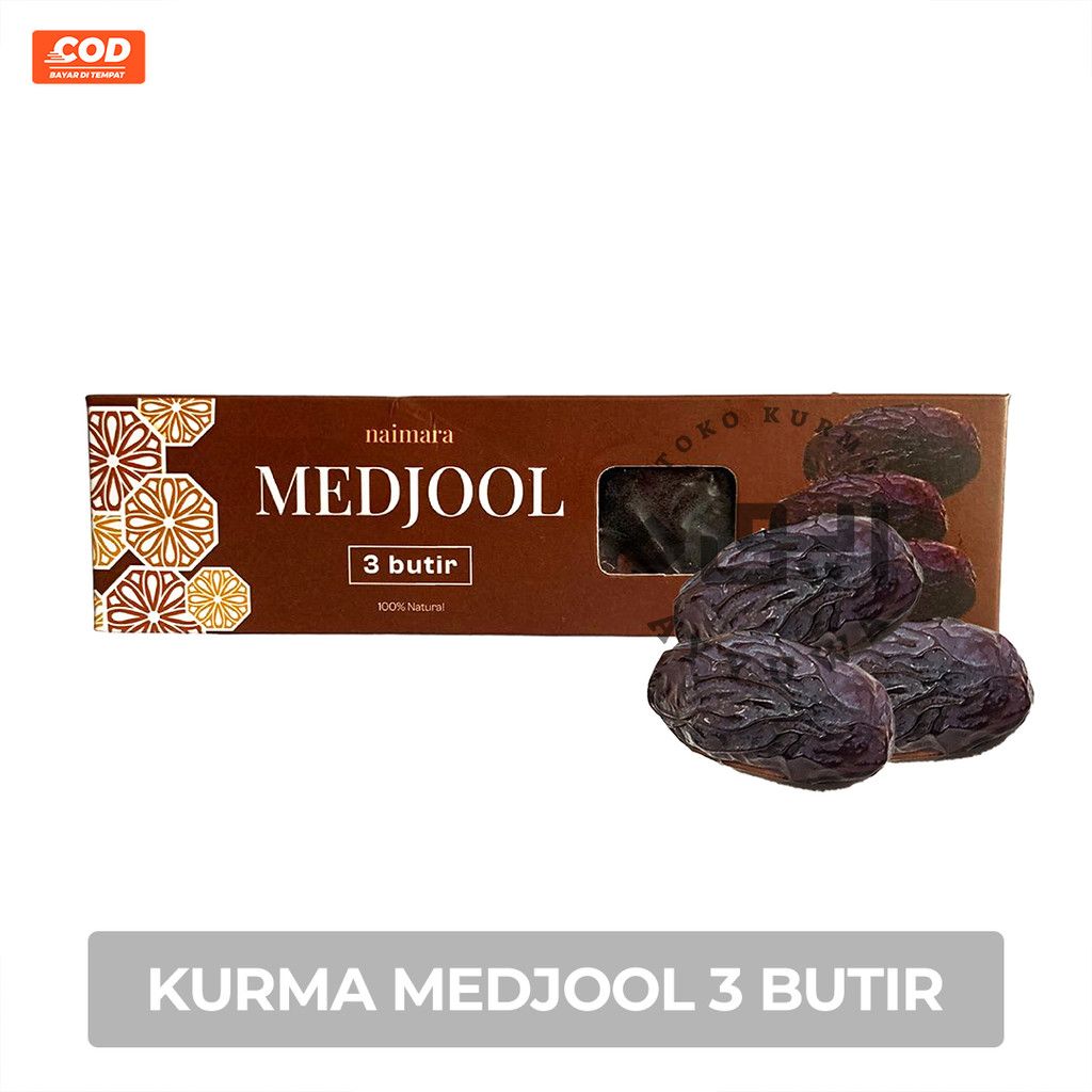 

KURMA MEDJOOL PREMIUM KEMASAN 3 BUTIR OLEH OLEH HAJI DAN UMROH