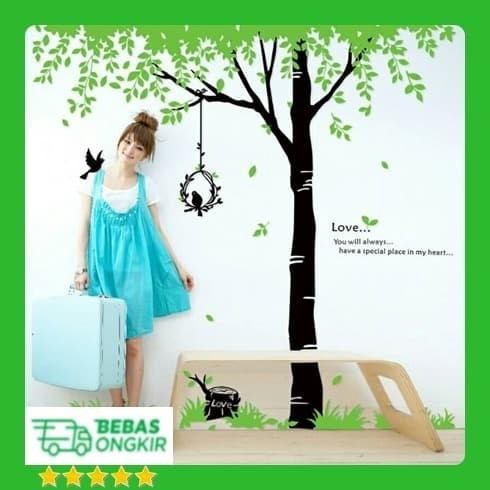 [Best Seller] (TXXL) WALL STICKER POHON HIJAU BESAR AY719 GREEN TREE STIKER DINDING
