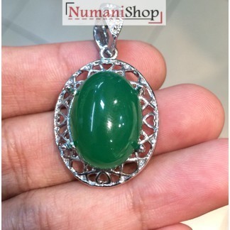 Liontin Titanium Batu Hijau Garut Medium Size HQ