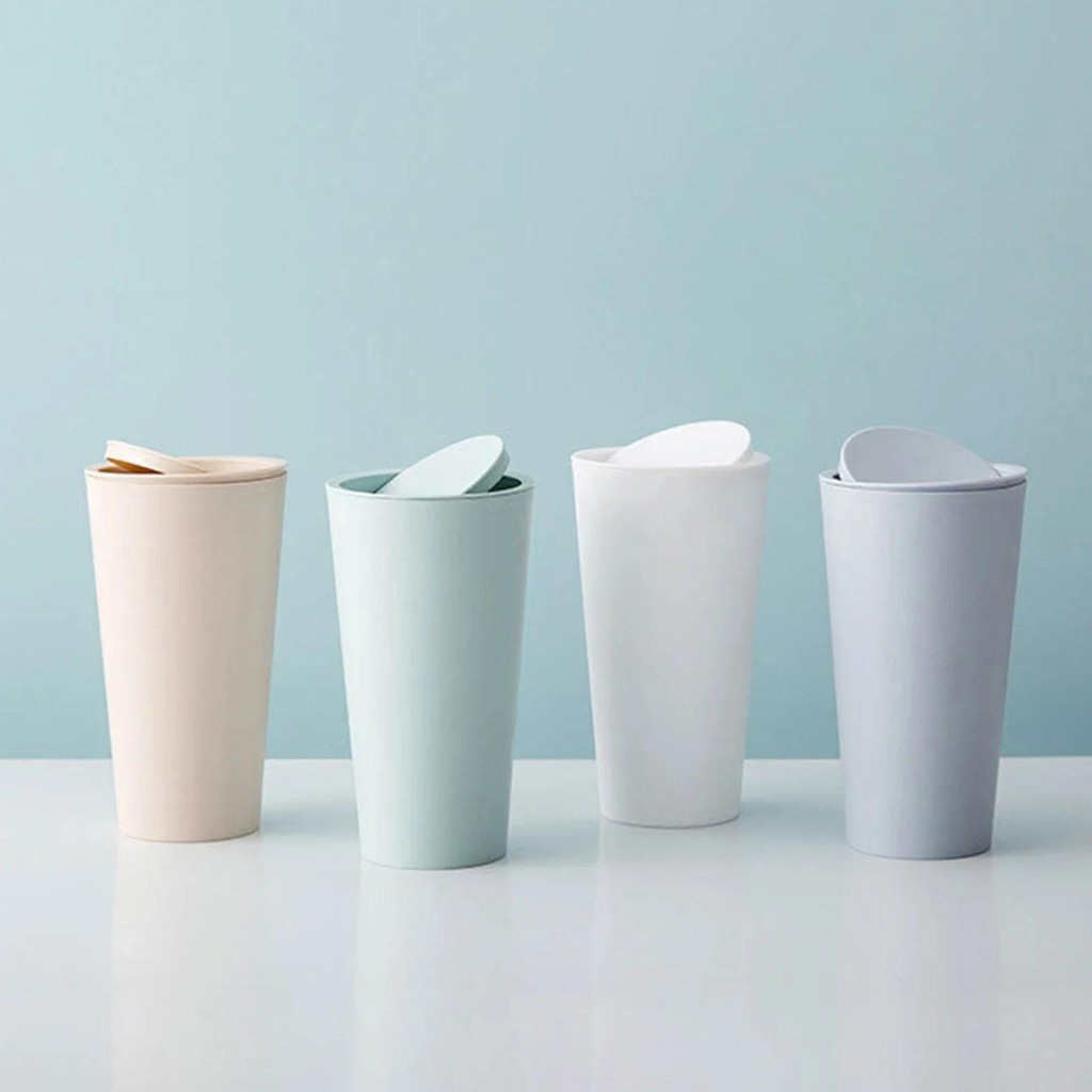 Mini Desktop Bin Small Trash Can with Cover Bedroom Trash Can Garbage Can Clean Workspace Storage Bo