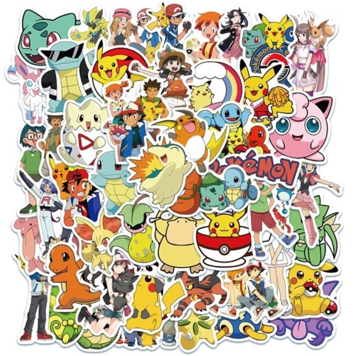 

Mall -martstrong247.id~[PROMO TERLARIS] 40Pcs/50Pcs/100Pcs Sticker Pokemon Stiker Cute Lucu Anti Air PVC - 50 Pcs A