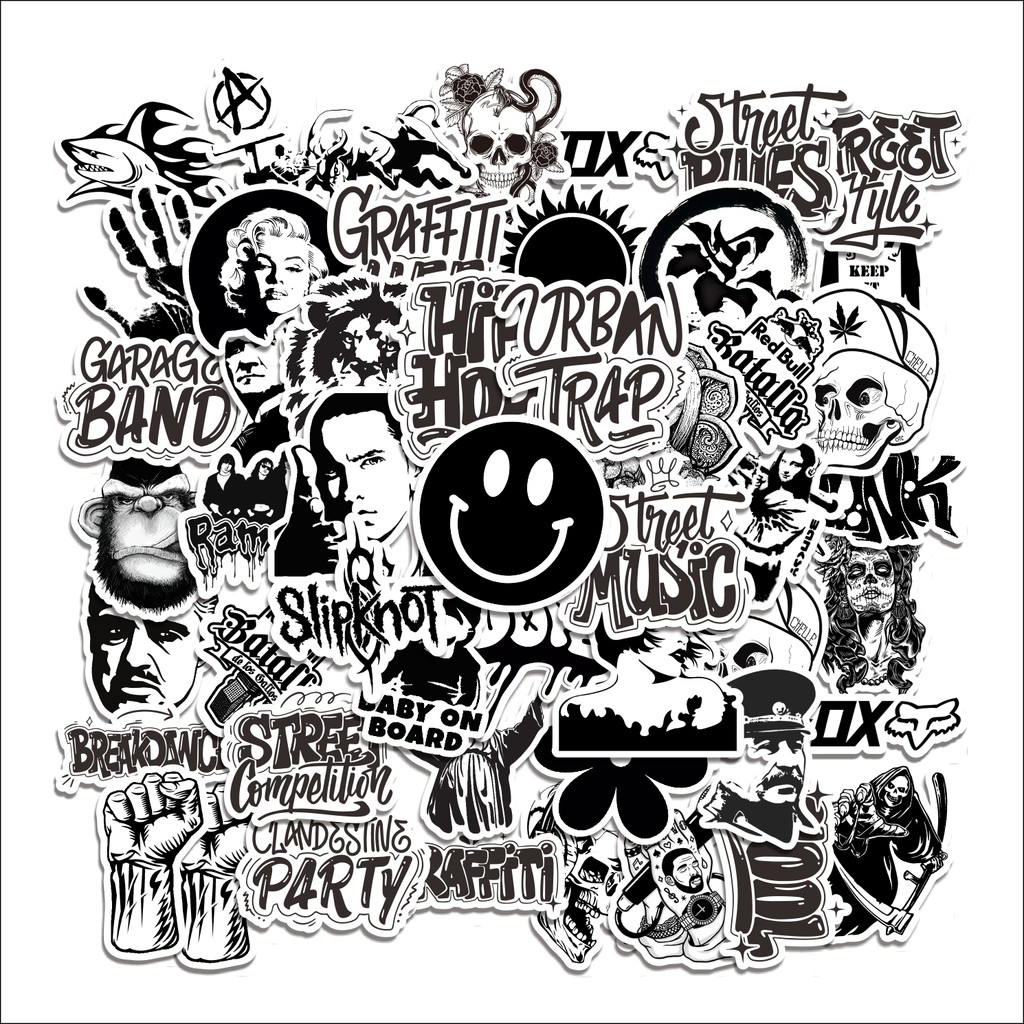 

COD 50 Pcs Stiker Hitam Dan Putih INS Style Lucu Anti Air Untuk Dekorasi Notebook Sepeda Skateboard Handphone