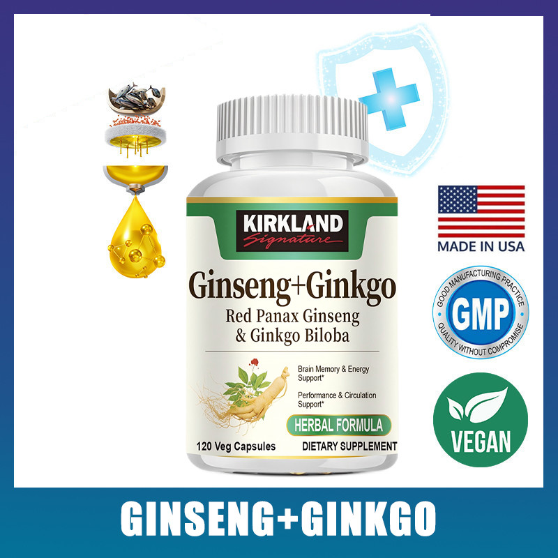 Kirkland Ginkgo Biloba & Ginseng - Ekstrak Panax Merah Korea Meningkatkan Memori dan Meningkatkan