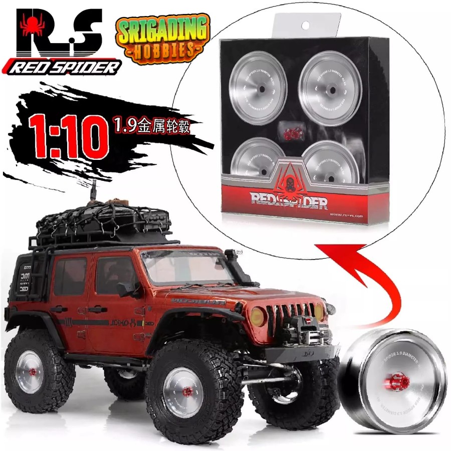 Red Spider 4 Pcs Metal Velg Beadlock 1.9 Close Rims