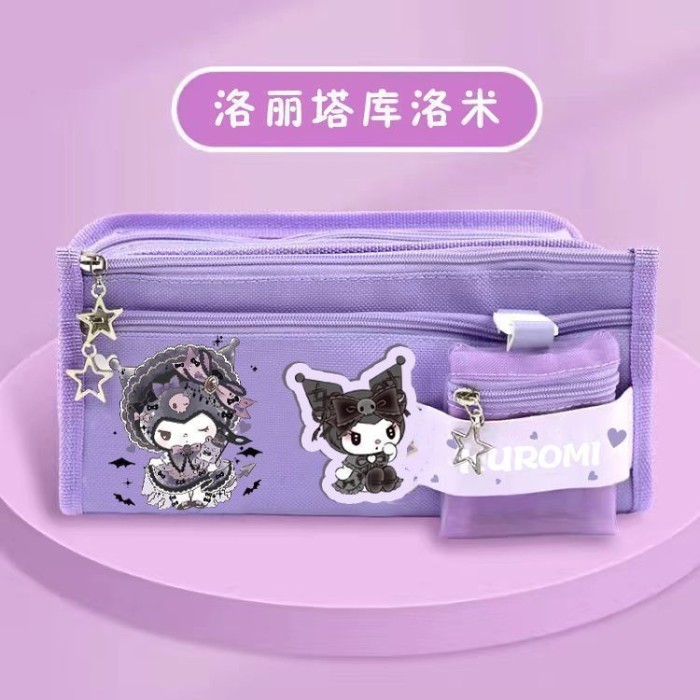 

TEMPAT PENSIL ALA JEPANG MOTIF SANRIO/ PENSIL CASE 5 IN 1 JAPAN - 5in1 kuro