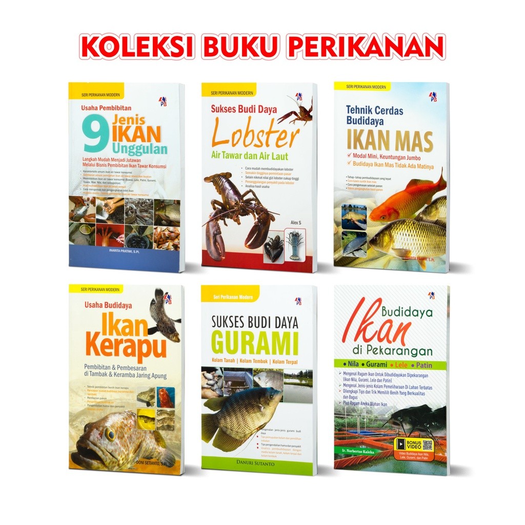 Buku Perikanan : Sukses Budidaya Gurami / Sukses Budidaya Lobster / Sukses Budidaya Ikan Kerapu / Us