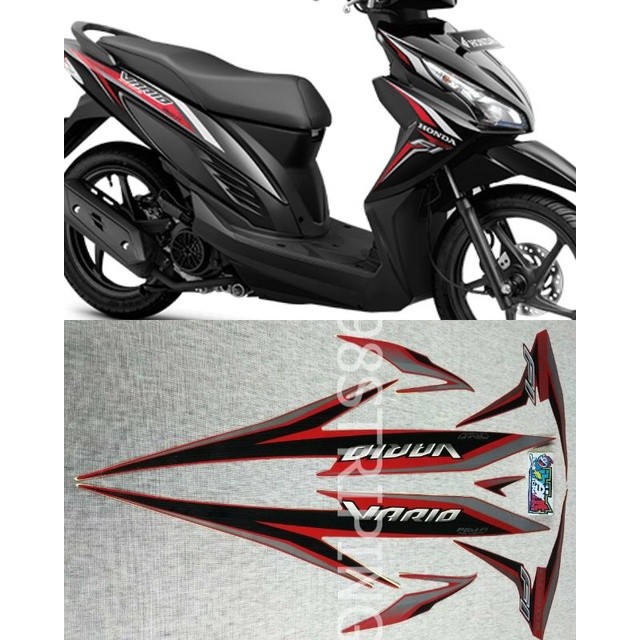 STIKER STRIPING LIS STANDAR ORI HONDA VARIO 110 F1 FI HITAM TAHUN 2016