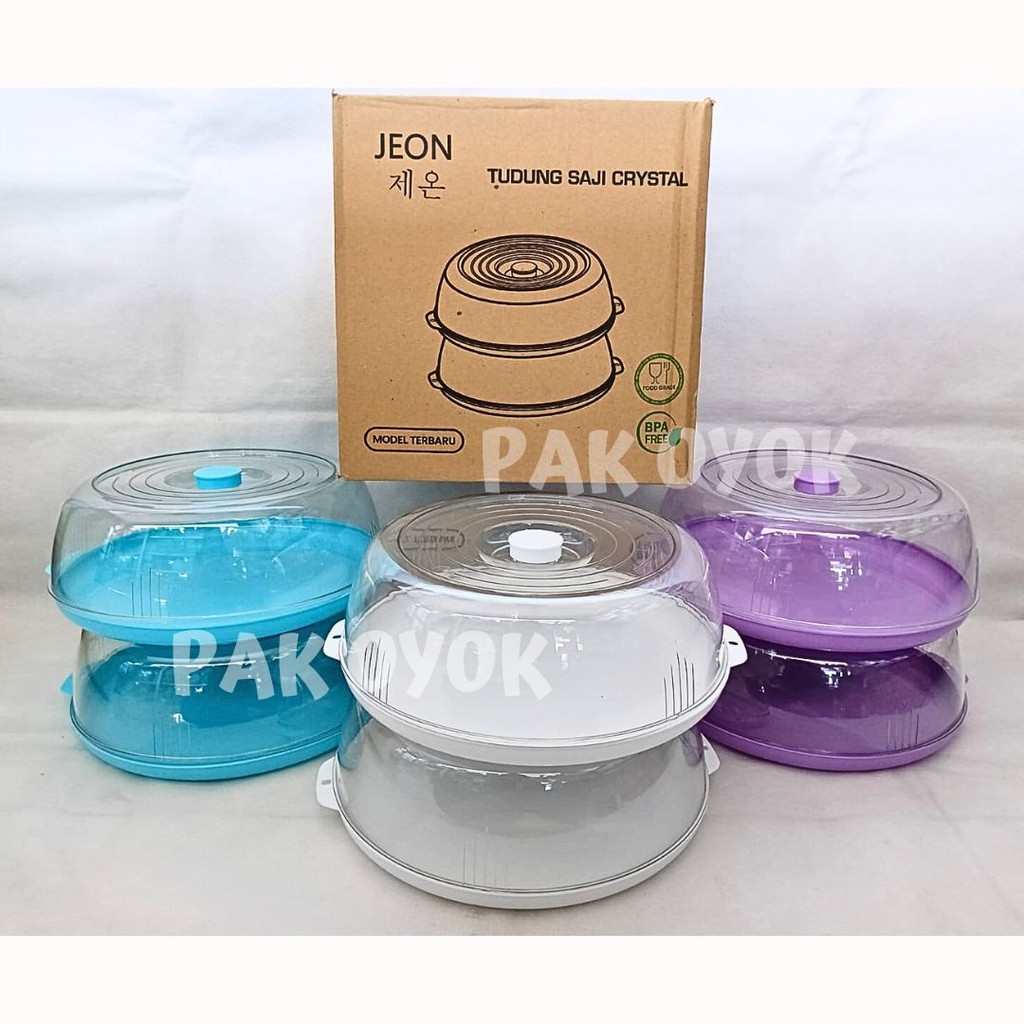 Tudung Saji Crystal Jeon 2 Susun - Tudung Saji Modern - Tudung Saji Kristal Susun 2 - Tempat Penyimp