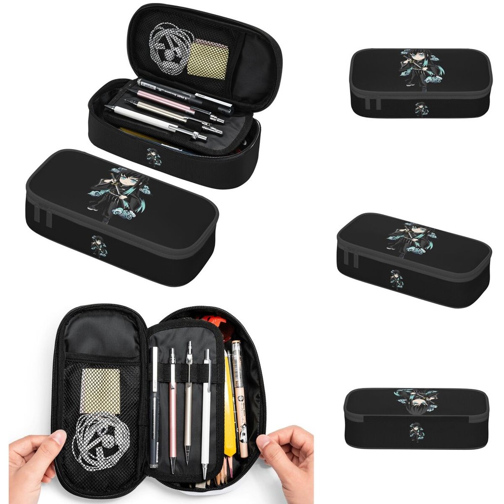 Chibi Mist Pillar Muichiro Tokito Pencil Cases Large Capacity Pen Bags Pen Box Pencil Pouch For Boys