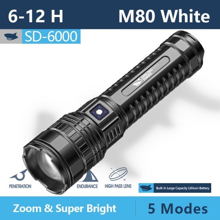 Senter Smiling Shark SD6000 SmilingShark SD 6000 M80 Zoom Rechargeable