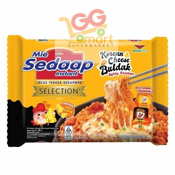 

MIE SEDAAP SELECTION KOREAN CHEESE BULDAK SPICY CHICKEN MI RASA AYAM BULDAK KEJU CHEESY 86GR SEDAP