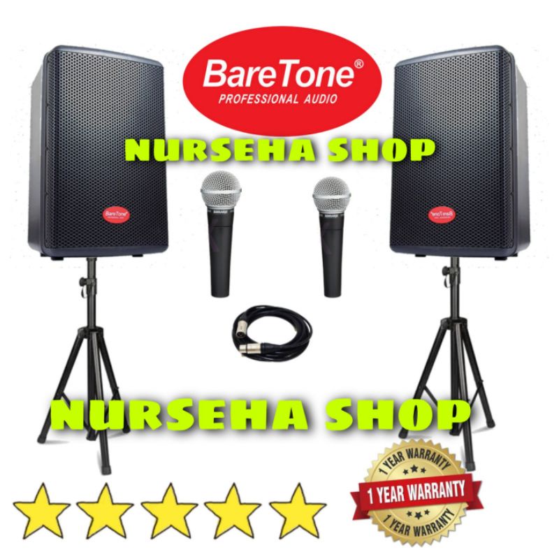 Speaker Aktif Pasif Baretone 10 inch 250 Watt original paket sound system 10 inch Baretone